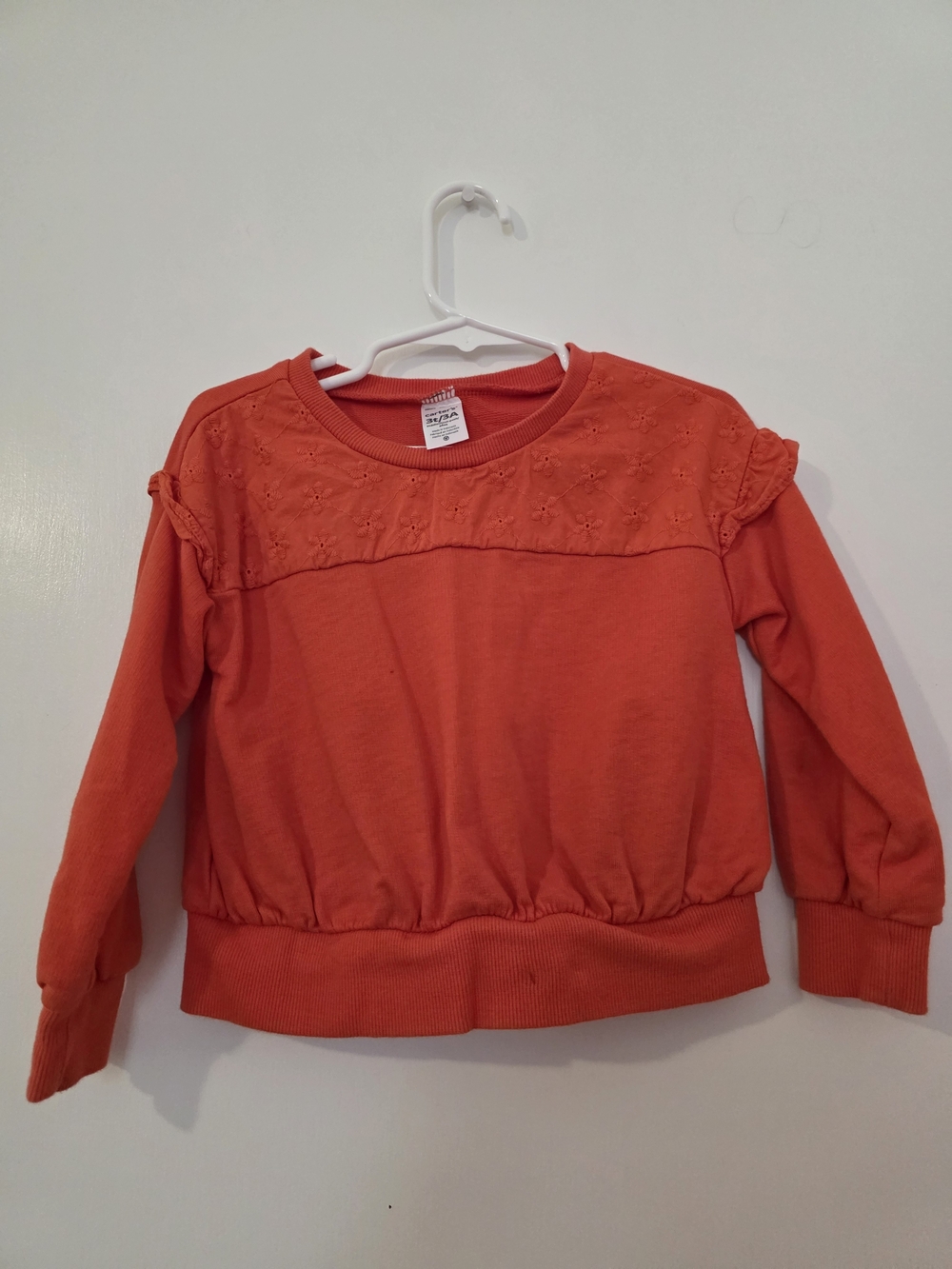 Carter's Orange Eyelet Yoke Girls' Sweatshirt